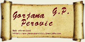 Gorjana Perović vizit kartica